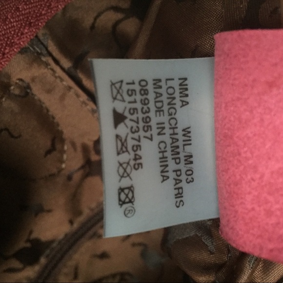 New NWT authentic Longchamp Le Pliage M red leather tote crossbody bag w strap - Picture 4 of 8